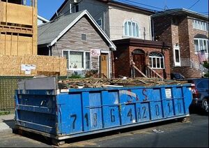 Roll off dumpster rental at construction site, Buffalo NY
